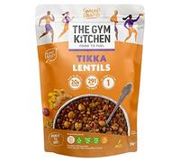 The Gym Kitchen Tikka Lentils, Protein-Packed Vegan Meal, Quick & Healthy Snack, 250g Pouch
