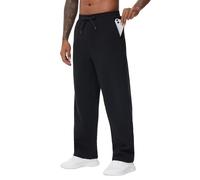 THE GYM PEOPLE Men's Baggy Fleece Joggers with Pockets Drawstring Tracksuit Bottoms Sport Casual Sweatpants Black
