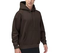 THE GYM PEOPLE Men's Fleece Pullover Hoodie Loose Fit Ultra Soft Hooded Sweatshirt With Pockets Brown