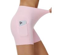 THE GYM PEOPLE Women's 5'' High Waist Stretch Cycling Gym Running Shorts