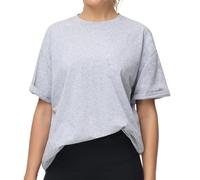 THE GYM PEOPLE Women's Casual Oversized T-Shirts Summer Crewneck Short Sleeve Workout Basic Tee Tops Heather Grey