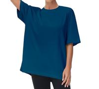 THE GYM PEOPLE Women's Casual Oversized T-Shirts Summer Crewneck Short Sleeve Workout Basic Tee Tops,Dark Blue Green,XL