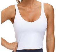 THE GYM PEOPLE Women's Casual Sports Bra, White/Opulent Garden, S