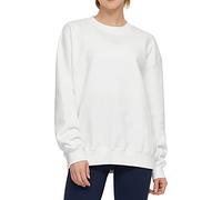THE GYM PEOPLE Womens' Fleece Crewneck Loose fit Soft Oversized Pullover Sweatshirt White