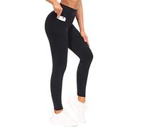 THE GYM PEOPLE Women's High Waistd Yoga Leggings with Pockets,Tummy Control Yoga Pants for Ladies Sports Running Black