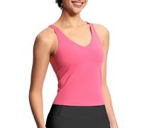 THE GYM PEOPLE Women's Longline Sports Bra Wirefree Padded Workout Tank Top