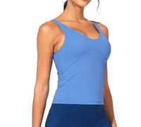 THE GYM PEOPLE Women's Longline Sports Bra Wirefree Padded Workout Tank Top