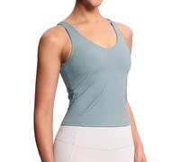 THE GYM PEOPLE Women's Longline Sports Bra Wirefree Padded Workout Tank Top