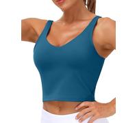 THE GYM PEOPLE Womens Medium Support Longline Sport Bra Wirefree Padded Top