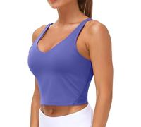 THE GYM PEOPLE Womens Medium Support Longline Sport Bra Wirefree Padded Top