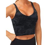 THE GYM PEOPLE Womens Medium Support Longline Sport Bra Wirefree Padded Top