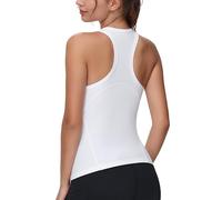 THE GYM PEOPLE Women's Racerback Gym Tank Tops Slim Fit Sleeveless Shirts | Back Arc Design, Moisture-wicking, No Built-in Bra, 4 Way Stretch, Crew Neck, Yoga, Pilates, Running, Tennis and Casual