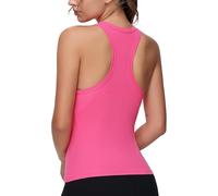 THE GYM PEOPLE Women's Racerback Gym Tank Tops Slim Fit Sleeveless Shirts | Back Arc Design, Moisture-wicking, No Built-in Bra, 4 Way Stretch, Crew Neck, Yoga, Pilates, Running, Tennis and Casual
