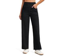 THE GYM PEOPLE Women's Stretch Baggy Jeans Wide Leg Straight Trousers Black