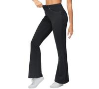 THE GYM PEOPLE Women's Wide Leg Flared Jeans High Waist Stretchy Jeggings