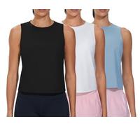 THE GYM PEOPLE Women's Workout Tank Tops 3 Pack Quick Dry Athletic Running Sleeveless Shirts