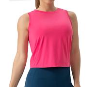 THE GYM PEOPLE Women's Workout Tops in Ice Silk Quick Dry Sleeveless Yoga Shirts Athletic Running Tank Tops,Bright Pink,L