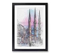 The Hagia Sophia Museum in Abstract Framed Print | A2 Black Framed Wall Art | Ready to Hang | Abstract Fantasy Picture | Living Room Bedroom Lounge Office