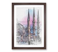 The Hagia Sophia Museum in Abstract Framed Print | A2 Walnut Framed Wall Art | Ready to Hang | Abstract Fantasy Picture | Living Room Bedroom Lounge Office