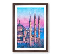 The Hagia Sophia Museum Painting Framed Print | A2 Walnut Framed Wall Art | Ready to Hang | Modern Historical Picture | Living Room Bedroom Lounge Office