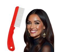 The Hair Doctor Extra Long Tooth Hair Comb 1 1/4 Inch with silky smooth rotating teeth to prevent hair damage (Beautiful Red)