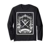 The Hair Hustler Barber Hairdresser Hair Cutter Tarot Card Long Sleeve T-Shirt