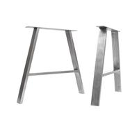The Hairpin Leg Co. [HLC] 2 x Industrial A-Frame Table Legs - Surface Conditioned Steel, Precision Laser Cut, TIG Welded with Free Screws, Build Guide and Floor Protectors - 71cm [Table Wide, Clear]