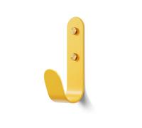 The Hairpin Leg Co. [HLC Metal J Wall Hook. Chunky Modern Playful Coat Hook - [Yellow/Brass, Single]