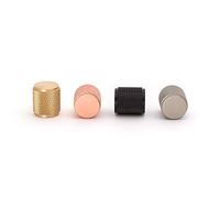 The Hairpin Leg Co. Knurled Brass Cabinet Knob 18mm, Industrial Nickel | Modern CNC-machined profile; also suits drawers; single-point M4 bolt included; 15-25mm fronts; sold singly; indoor only
