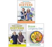 The Hairy Dieters Go Veggie, The Hairy Dieters Make It Easy, The Vegan Longevity Diet 3 Books Collection Set