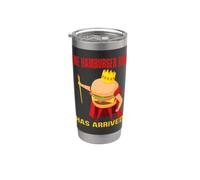 The Hamburger King Has Arrived BBQ Grill Barbecue Cookout Stainless Steel Insulated Tumbler