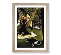 The Hammock by James Tissot Framed Print | A2 Oak Framed Wall Art | Ready to Hang | Modern Nature Picture | Living Room Bedroom Lounge Office