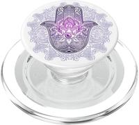 The Hamsa Hand Meaning and Origin Lotus Flower PopSockets PopGrip for MagSafe