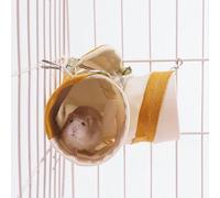 The Hamster & Small Animals Pet Tunnel Inside Cage Suspended Passage,Cute Hammock Waterproof Linen Bed with Metal Hook and Rope (Small,Orange)
