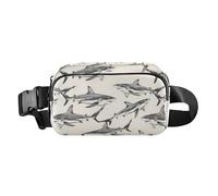 The Hand-Painted Shark Fanny Pack for Women Men, Bumbag Crossbody Waist Packs with Adjustable Strap Belt Bag for Travel Workout Hiking