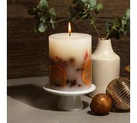The Handmade Christmas Co Luxury Handmade Winter Botanical Christmas Pillar Candle - 1 Wick Candle (820G)