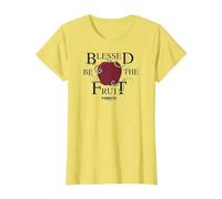 The Handmaid's Tale Blessed Be The Fruit Apple Quote T-Shirt, Women, Lemon Yellow, Medium