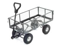 Handy THGT Small Steel Garden Trolley with Punctureless Wheels
