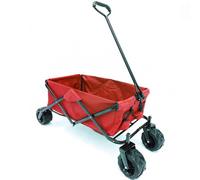 Platinum Folding Festival Trolley Cart, Collapsible & Foldable Beach Cart Shopping Picnic Wagon. Off road Wheels, Drink Holder, Strong, Lightweight 9.8KG. Upto 67L/70KG Load Capacity & Red cover bag.