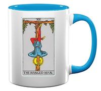 The Hanged Man Tarot Card Art Logo Ceramic Tea Coffee Mug Light Blue