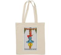 The Hanged Man Tarot Card Art Logo Natural Cotton Tote Bag White