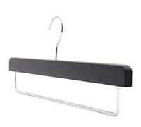 The Hanger Store 10 Black Wooden trouser hangers with non slip rubber on bar-Choose Quantity & Colour