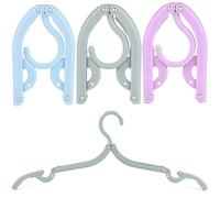 The Hanger Store 10 Grey Travel Coat Hangers Folding Design, Portable & Foldable