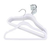 The Hanger Store 10 White Velvet Kids Coat Hangers for Clothes, Non-Slip | Kids Velvet Space Saving Hanger with Trouser Bar, Non-Slip Velvet Coating and a 360 Degrees Chrome Swivel Hook