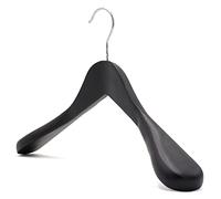 The Hanger Store 2 Black Coat Hangers for Clothes, Wide Ends, Womens