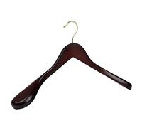 The Hanger Store 2 Dark Coat Hangers for Coats, Jackets, Wide Ends, Mens | Mens 45cm Wooden Coat Hangers, with Broad Ends to Support Shoulders on Suits and Jackets, Chrome Swivel Hook