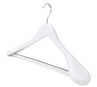 The Hanger Store 2 Pack White Wooden Coat Hangers for Clothes, Suit Hanger