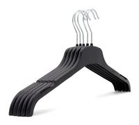 The Hanger Store 20 Strong Black Plastic Adults Coat Clothes Hangers - Sturdy, Space-Saving, Slim Profile with 360-Degree Swivel Hook - Ideal for Org