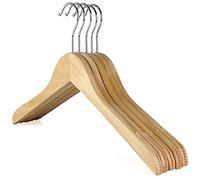 The Hanger Store 20 Wooden Ladies Coat Hangers with Non slip Rubber Grips