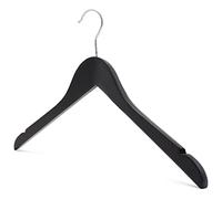 The Hanger Store 30 Black wooden angled coat hangers with notches for dress loops